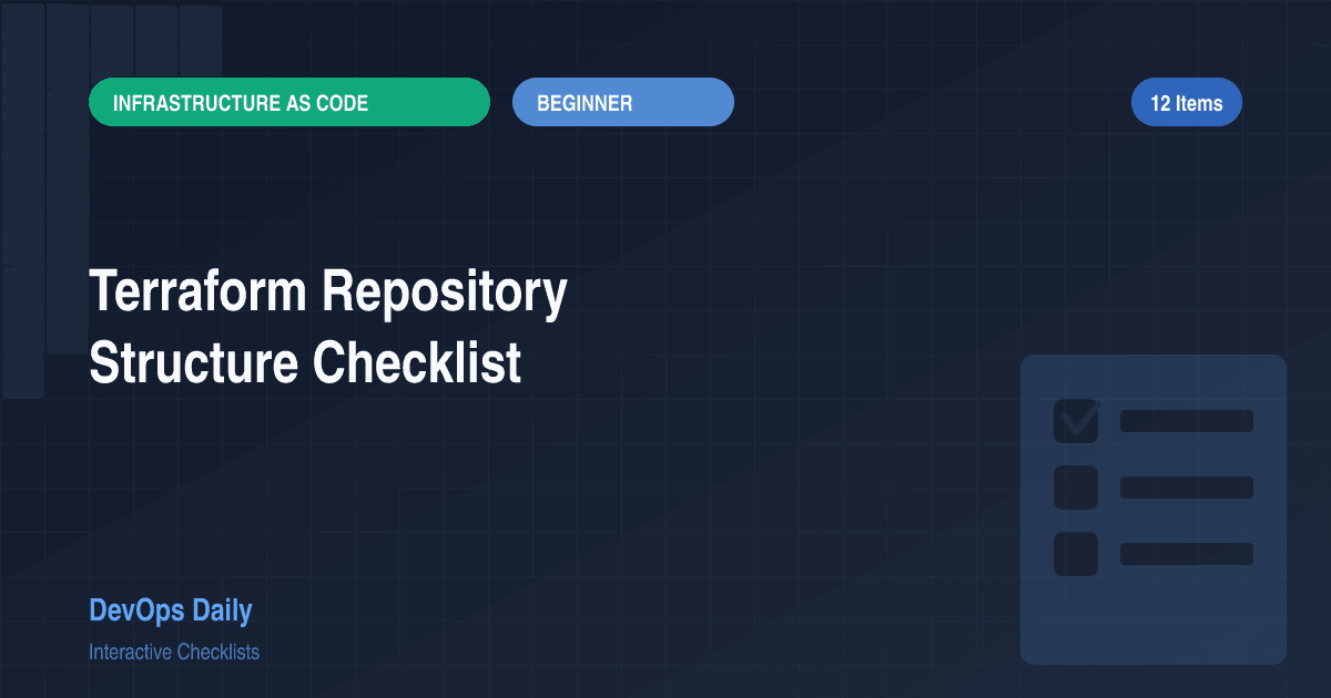 Terraform Repository Structure Checklist